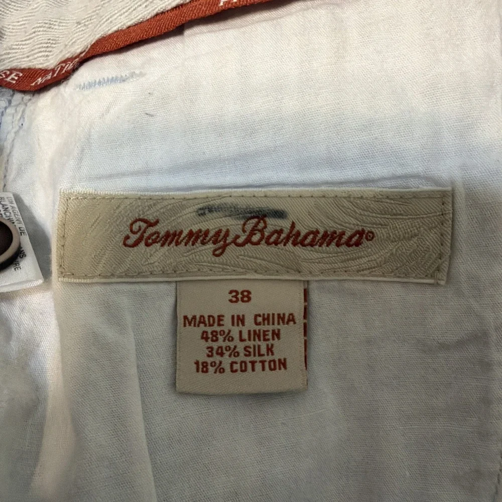 Tommy Bahama Linen Silk Shorts Mens Size 38 Paradise Nation Plaid Lightweight